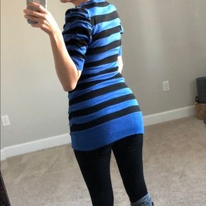 Blue and black long striped shirt!